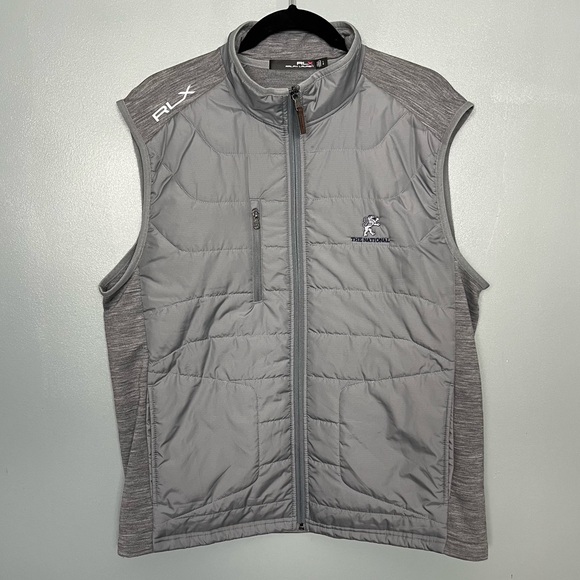RLX Ralph Lauren Other - RLX Ralph Lauren Golf Tour Performance Quilted Cool Wool Vest Light Gray Mens L